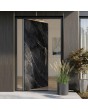 PIVOT Calacatta - puerta pivotante de aluminio revestida de cuarzo sinterizado Negro Calacatta