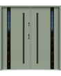 Sta Cartier trois noir Double - Puerta doble de acero preinstalada con cristal