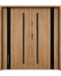 Sta Cartier trois noir Double - Puerta doble de acero preinstalada con cristal