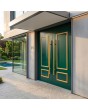 Puerta doble de aluminio de estilo clásico en color verde