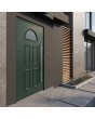 Puerta batiente de aluminio de diseño clásico en color verde