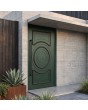 Puerta de entrada de aluminio de estilo tradicional en color verde