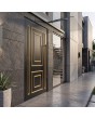 Puerta de entrada de aluminio de estilo tradicional en color negro