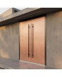 Puerta doble de aluminio con textura de cobre de metal fresado