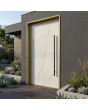 Puerta abatible de aluminio revestida con cuarzo sinterizado Cristallo.