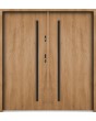 Sta Diego Double: puerta doble de acero contemporánea para exteriores, preinstalada.