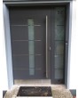 Puerta de entrada de aluminio antracita con cristal derecho