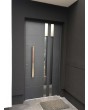 puerta delantera de aluminio antracita