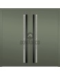 LIM Flet A puerta de entrada doble de aluminio con bisagras dobles y vidrio vertical