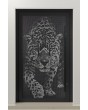  LIM G5 - Puerta de entrada acristalada de aluminio con motivo de tigre en el panel decorativo