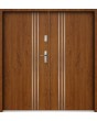 Sta Gama Double: puertas dobles de acero de lujo con rayas decorativas.