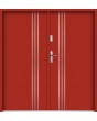 Sta Gama Double: puertas dobles de acero de lujo con rayas decorativas.