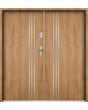 Sta Gama Double: puertas dobles de acero de lujo con rayas decorativas.