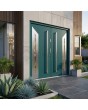Puerta de entrada verde para la entrada de una villa