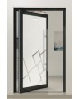 PIVOT Glass S - puerta pivotante de aluminio esmerilado con motivo transparente