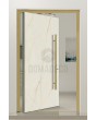 PIVOT Cristallo - puerta pivotante de aluminio revestida de cuarzo sinterizado Cristallo