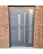 Puerta batiente LIM antracita de aluminio con luz lateral derecha
