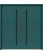 Sta Henson Double: puerta doble contemporánea de acero con nervaduras.