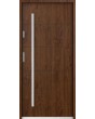 Sta Henson: puerta de entrada contemporánea de acero con nervaduras.
