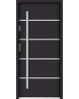 Sta Hunt: puerta de entrada minimalista de acero para hogares modernos.