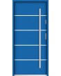 Sta Hunt: puerta de entrada minimalista de acero para hogares modernos.
