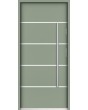 Sta Hunt: puerta de entrada minimalista de acero para hogares modernos.