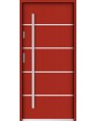 Sta Hunt: puerta de entrada minimalista de acero para hogares modernos.
