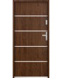 Sta Hunt: puerta de entrada minimalista de acero para hogares modernos.