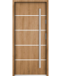 Sta Hunt: puerta de entrada minimalista de acero para hogares modernos.