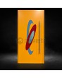 Puerta giratoria de aluminio antracita con óvalos de colores