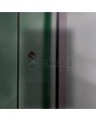 LIM Flet A puerta de entrada doble de aluminio con bisagras dobles y vidrio vertical