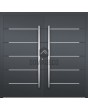 LIM Integra inox doble - moderna puerta de entrada doble de aluminio