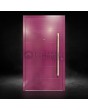 Puerta principal de aluminio morado.
