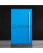 puerta de entrada pivotante de aluminio azul