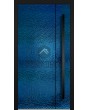 LIM B3 - puerta con bisagras de aluminio recubierta con chapa de acero inoxidable azul