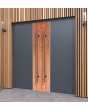 LIM v22 doble - puerta de entrada doble de aluminio con decoración de madera