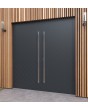 LIM v59 doble: puerta exterior doble de aluminio premontada con nervaduras.