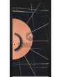 LIM Sahara: puerta abatible de aluminio revestida con cuarzo sinterizado Sahara Noir y lámina de cobre.