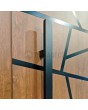 PIVOT W360: moderna puerta pivotante de aluminio con rayas.