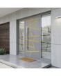Puerta LIM 360 de aluminio gris con paneles de cristal a izquierda y derecha