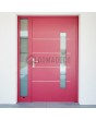 Puerta delantera LIM abatible de aluminio rojo con luz lateral izquierda