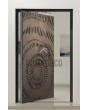 Puerta con textura bronce de metal fresado