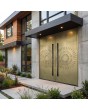 LIM M12 doble - Puerta doble batiente de aluminio con textura dorada de metal fresado