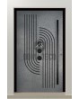 PIVOT M13 - puerta pivotante con textura gris de metal fresado
