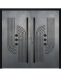 LIM M13 doble - Puerta batiente doble de aluminio con textura Gunsmoke de metal fresado
