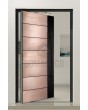 PIVOT M15 - puerta pivotante de aluminio con textura de cobre de metal fresado