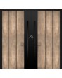 LIM M19 doble - Puerta doble frontal de aluminio con textura de metal fresado niquelado dorado