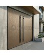 Puerta doble de entrada de aluminio marrón recubierta de metal líquido
