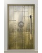 LIM M18 - puerta de entrada batiente de aluminio con textura de latón amarillo de metal fresado