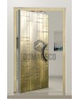 PIVOT M18 - puerta pivotante de aluminio con textura de latón amarillo de metal fresado